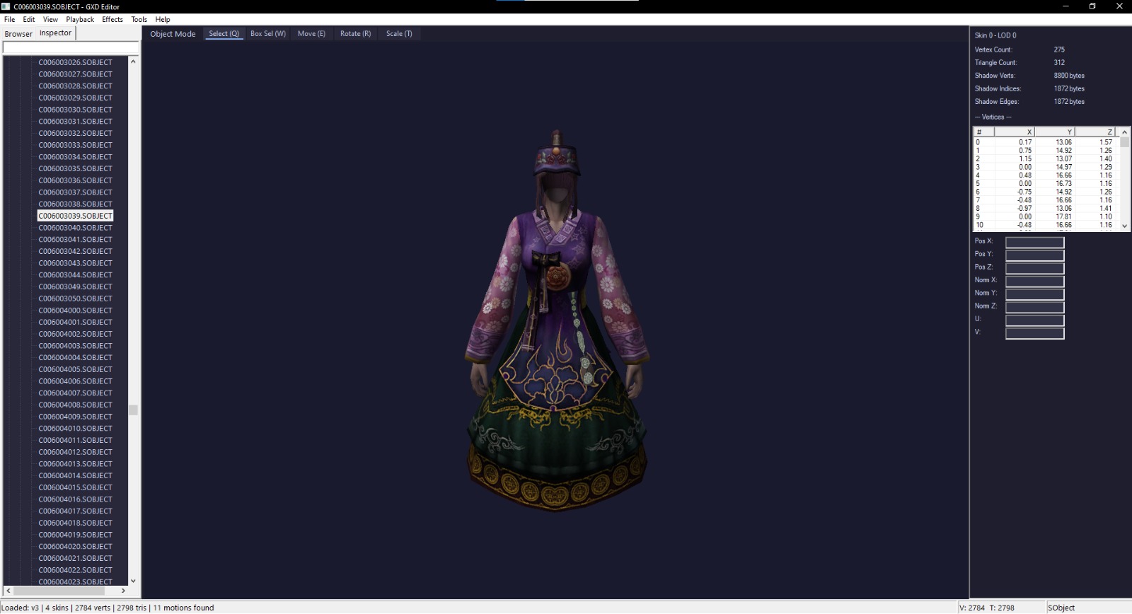 GXD Editor: .SOBJECT textured model view